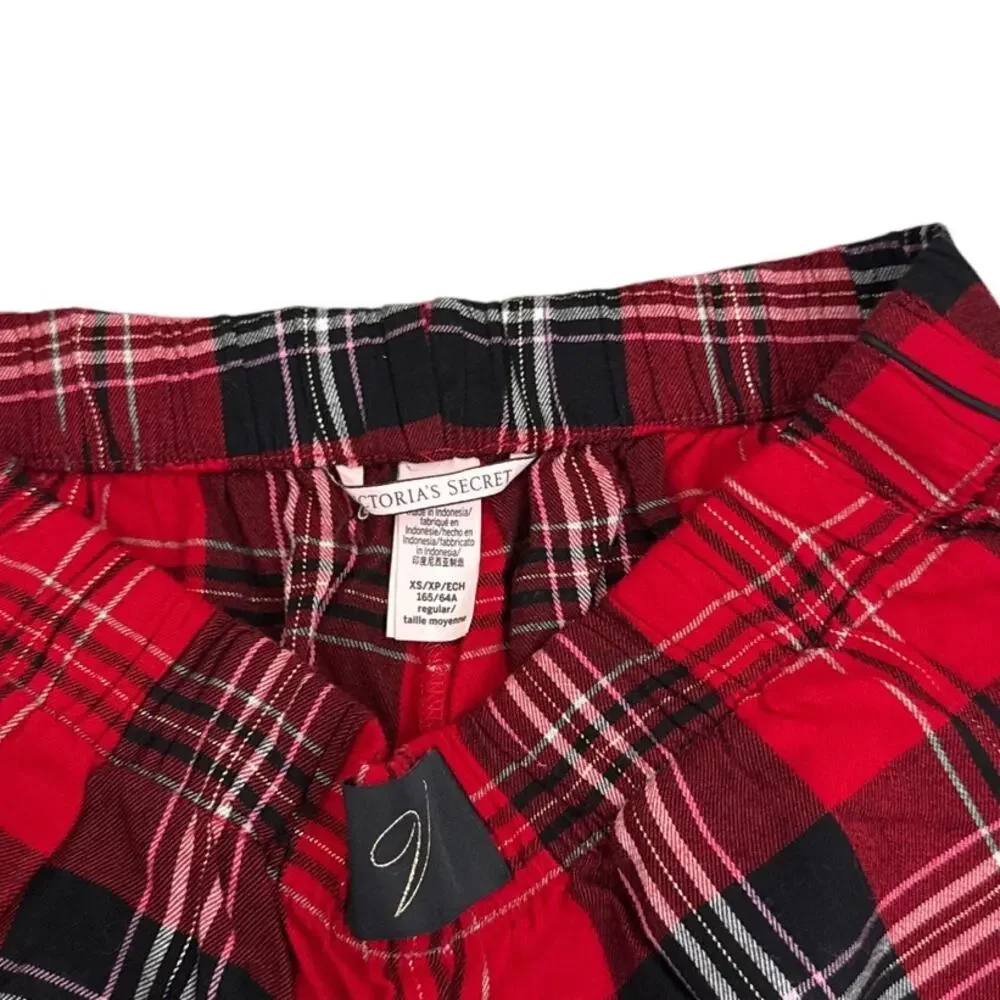 Victoria's Secret Pajama Pants Red Plaid Jogger Lounge Bottoms Size Women's XS